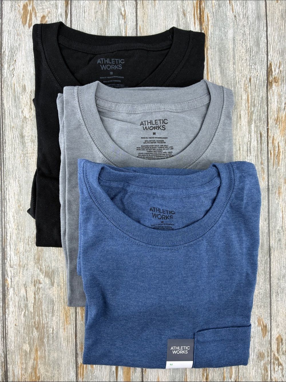 Men’s Active Durable Cotton Short Sleeve T-Shirts 3-Pack Size M